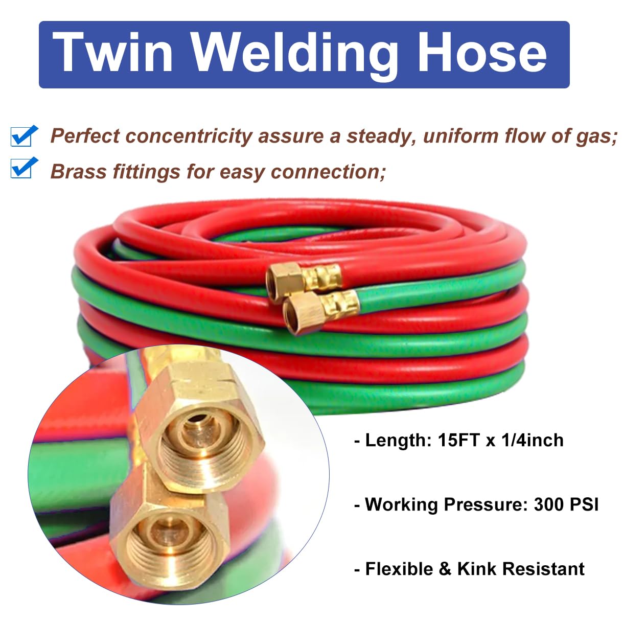 Cutting Torch Set Oxy Acetylene Torch Kit,Portable Gas Cutting Torch and Welding Kit with HeatingTip, Acetylene Oxygen Gas Regulator Twin Gas Hose Welding Glasses