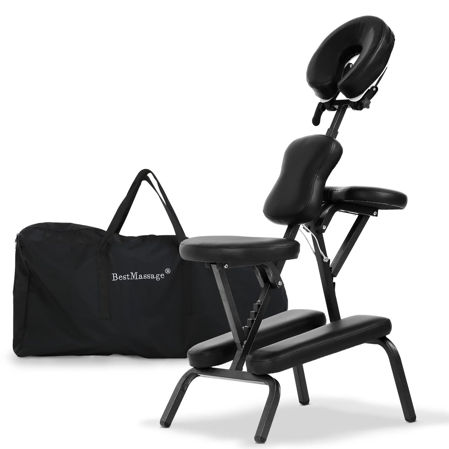 Folding Massage Chair, Portable Therapy Tattoo Chairwith 4 Inches Thickness Sponge,Ergonomic Adjustable Lightweight Beauty Chair for Tattoo, Spa, Salon and Treatment