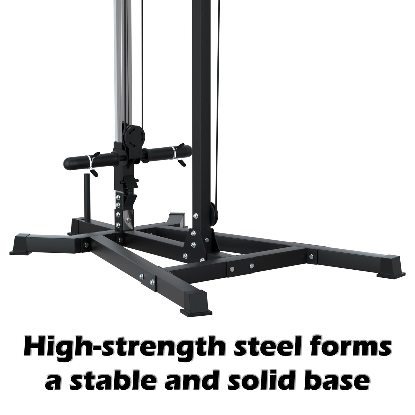 VIVITORY LAT Pull Down and Low Row Cable Machine - 16 Height Adjustable Pulley System for Full Body Workout, Maximum Weight Capacity 400lbs, Perfect for Home Gym, Includes Additional Handle