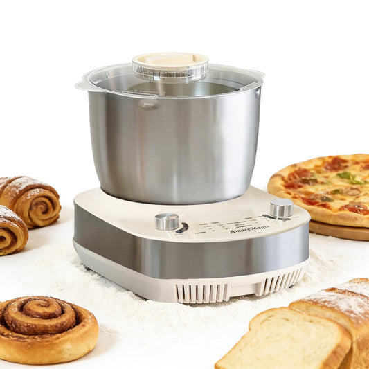 7.4QT Electric Dough Mixer with Timer & Fermentation, Dough Kneader Machine for Bread, Pizza, Pasta & Sourdough, Large Capacity Up to 2.1kg Dough, Hands-Free Kneading Machine for Home Baking