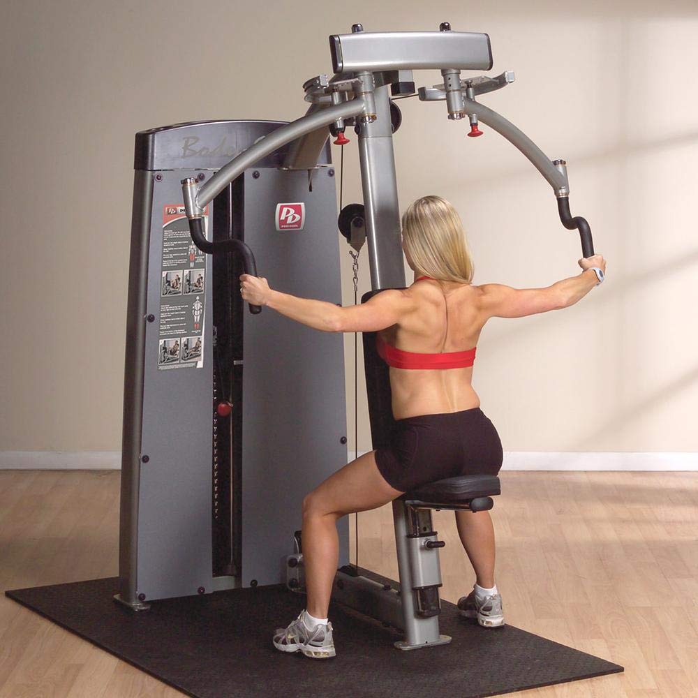Body-Solid (DPEC-SF) Pro Dual PEC Deck Fly and Rear Delt Component for DGYM Chest & Shoulder Workout, Includes 210 lb. Weight Stack With 310 lb. Weight Stack Option Grey/Black