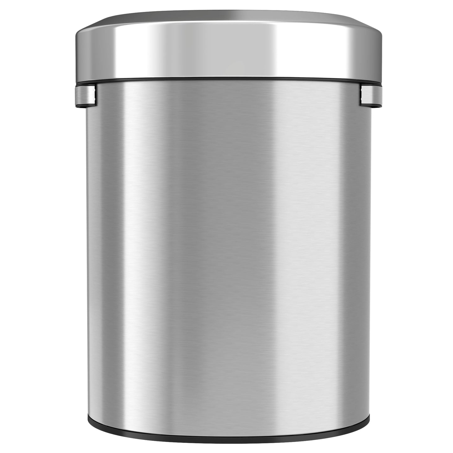 iTouchless 18 Gallon Semi-Round Stainless Steel Open Top Trash Can and Recycle Bin, 68 Liter, Slim and Space-Saving Design for Home, Office, Kitchen, Restaurant, Restroom, Large Capacity