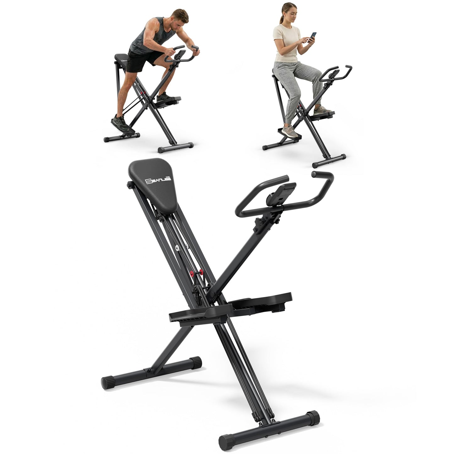 seanleecore 2-in-1 Stair Stepper & Space Walker for Home Gym Exercise, Foldable, Quiet Low-Impact Workout Equipment with High-Strength Resistance