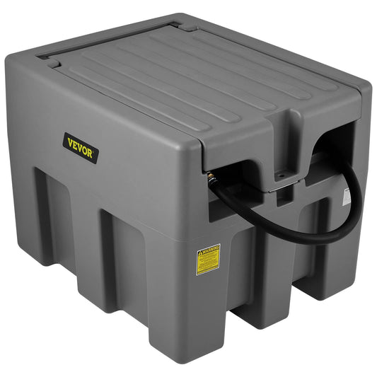 VEVOR Portable Diesel Tank, 58 Gallon Capacity & 10 GPM Flow Rate, Fuel Tank with 12V Electric Transfer Pump and 13.1ft Rubber Hose, PE Diesel Transfer Tanks for Easy Fuel Transportation, Grey