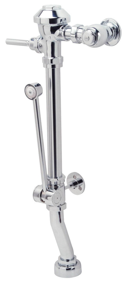 Zurn Z6011AV-HET-BWN AquaVantage® AV Exposed Manual Diaphragm Flush Valve-1.28 gpf, Bedpan Washer Assembly, Grab Bar, 26-1/2” Rough-in