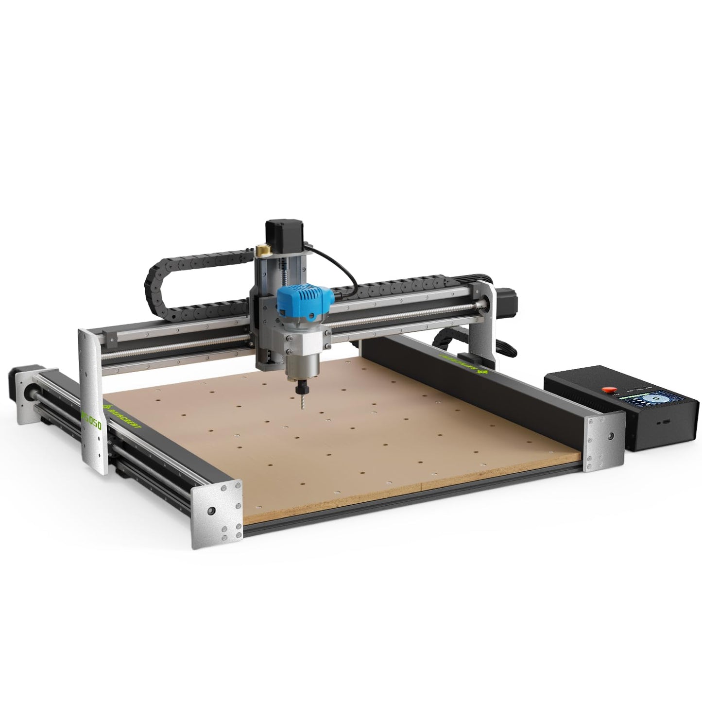 Axiscreat 5050 CNC Machine with Linear Rails Ball Screws on 3-Axis, 710W Trim Router Spindle Engraving Milling Machine for Wood Acrylic Aluminum Cutting