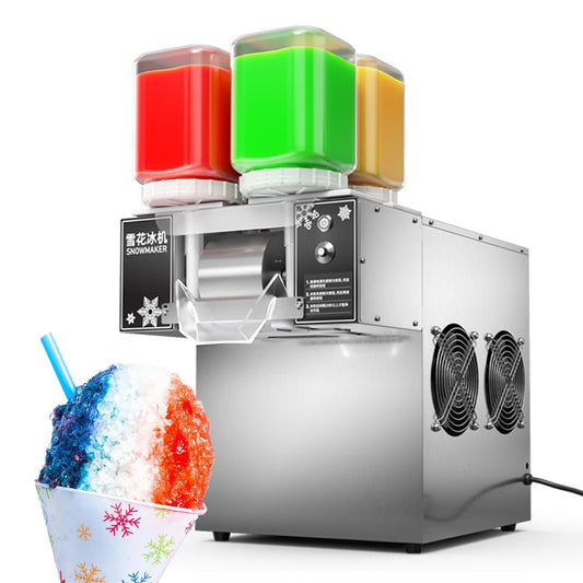 Kolice Commercial Electric Shaved Ice Machine,Snow Cone Shaver,Snow Flake Ice Machine-264 lbs/Day, 4 Feeding Buckets with Four Flavors for Choice by Manual, for Restaurant, Food Van, Desert Shops,etc