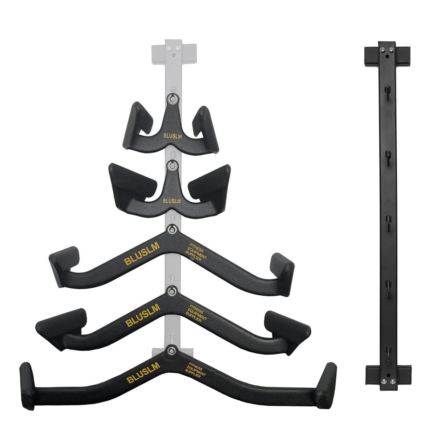 BLUSLM Lat Pull Down Bar T bar Row Attachment，V Bar Tricep Lat Pulldown Attachments, Back Strength Training Bar for Home Gym Exercise Cable Machine Attachments (Black 07)