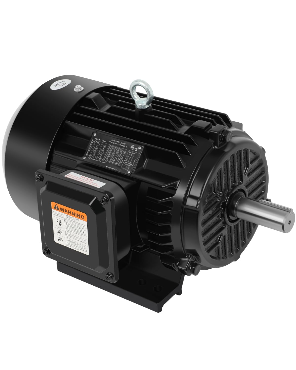 5HP Electric Motor Three Phase 1480/1770 RPM,184T Frame,1-1/8"Shaft Diameter CW/CCW Cast Iron Shell Air Compressor Motor