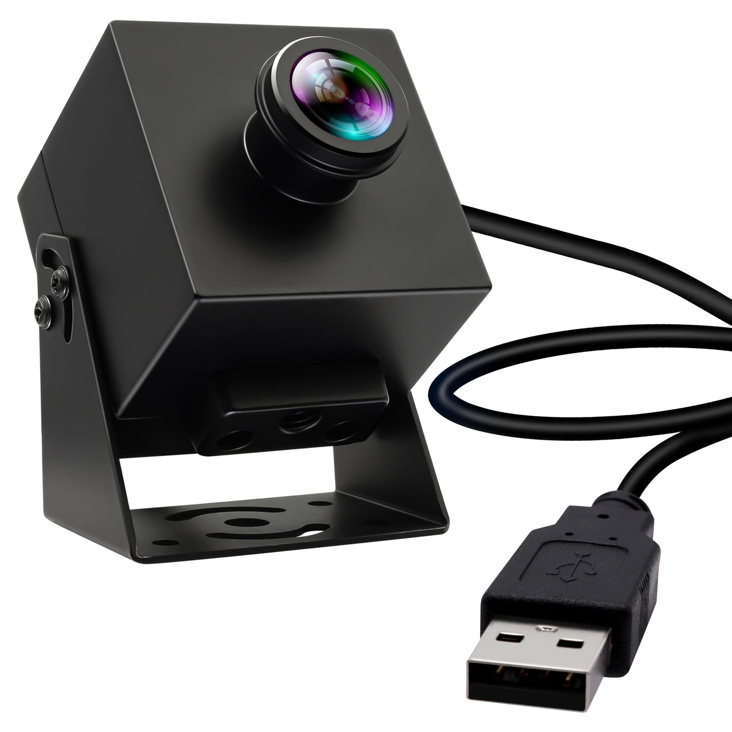 IFWATER 48MP USB Camera 8K Webcam 6000P Ultra HD Cam with 200Degree Wide Angle Fisheye Lens PC Computer Lightburn for Laser Engraver Plug and Play for Document Scanning Face Recognition