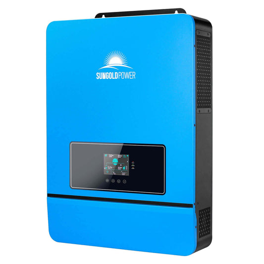 SUNGOLDPOWER 10000W DC 48V UL1741 Solar Inverter,Split Phase,Built-in 2 MPPT Solar Controllers,Max. 200A Battery Charging,AC Input/Output 120V/240V(settable) Inverter Charger(Support Parallel & COMM)