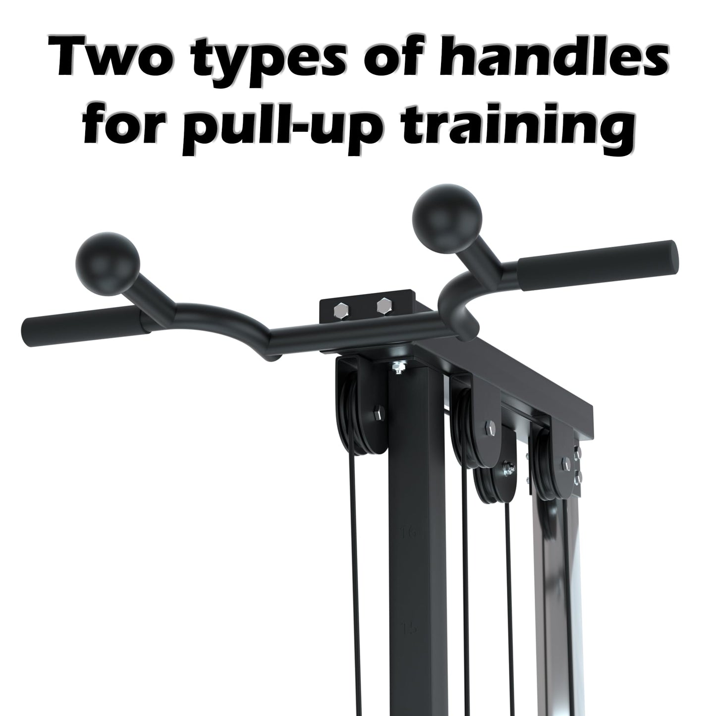 VIVITORY LAT Pull Down and Low Row Cable Machine - 16 Height Adjustable Pulley System for Full Body Workout, Maximum Weight Capacity 400lbs, Perfect for Home Gym, Includes Additional Handle