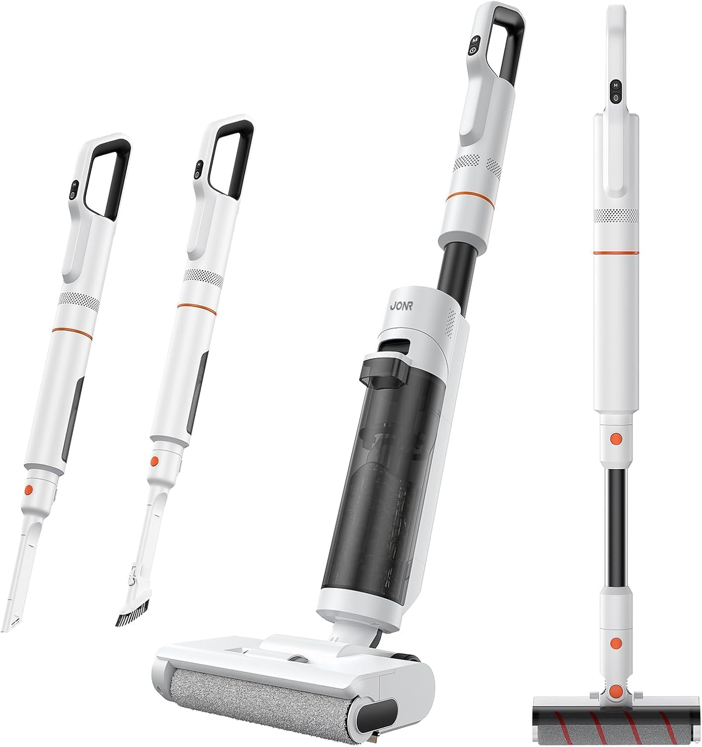 JONR ED20 Pro 4-in-1 Wet Dry Vacuum Cleaner Cordless,17000 Pa Vacuum Suction Power, Self-Cleaning and Automatic Drying with One Click, Intelligent Voice Reminder