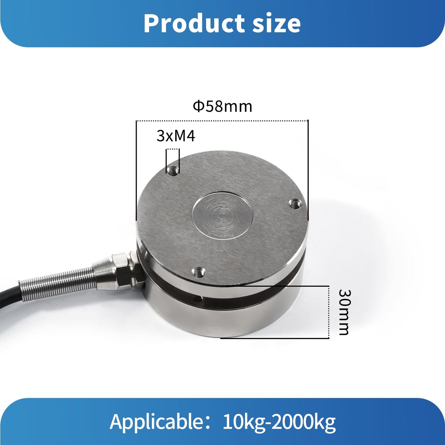 Load Cell Sensor with Indicator Display,Compression Force Weight Pressure Scale Sensor Two Sets of Relay Outputs Peak Recording (0-20KG with Indicator)