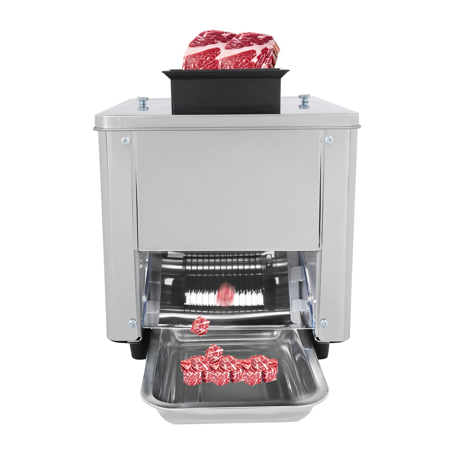 Commercial Meat Cutting Machine for Restaurant 850W 7mm Blade Automatic Electric Meat Cutter Stainless Steel Slicing Shredding Machine, 330lb/h for Cutting Boneless Pork Beef Chicken Fish