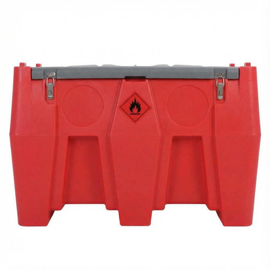 128 Gallon Portable Fuel Tank for Diesel and Gasoline, 12v 10 GPM Pump with Auto Shut-Off Nozzle, 13 Ft Hose and Swivel Connector, Heavy-Duty Transfer Tank for Truck, Tractor, Boat and Equipment