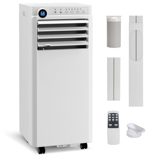8000 BTU Portable Air Conditioner, 3-in-1 Small Portable AC Unit for Rooms to 350 Sq. Ft. with Cooling, Dehumidifier & Fan Modes, Remote, LED Display, 24H Timer, for Bedroom, Office (8000, BTUs)