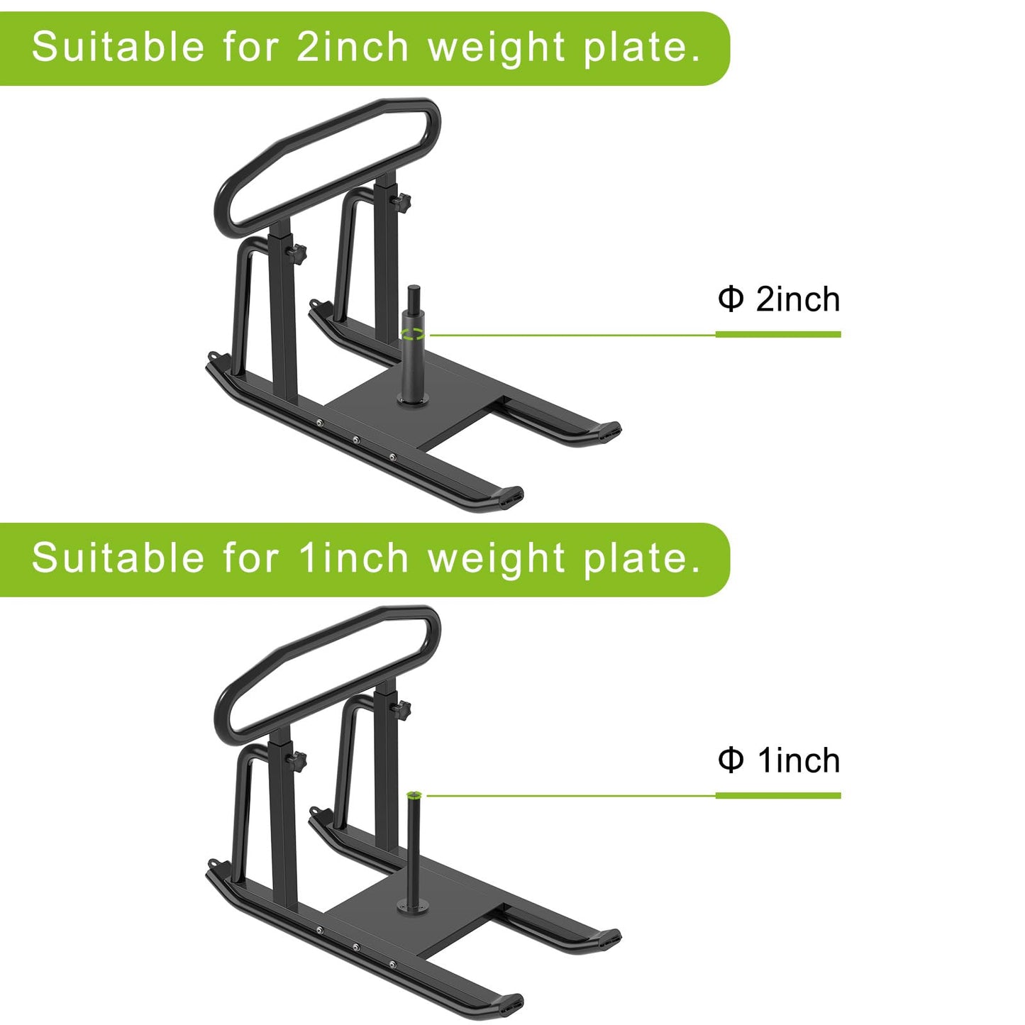 Dolibest Weight Sled Fitness Sled with Push-Pull Handles, Height Adjustable-Sled Harness Included, Heavy-Duty Weight Training Equipment for Muscle Building- Suitable for 1&2" Weight Plate- Black