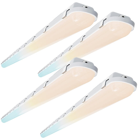 JTT 8FT LED Vapor Tight Light 120/100/80W Tunable, 18000lm LED Vapor Proof Light Fixture 5000K/4000K/3000K,100-277V, ETL Listed, IP66 Waterproof Shop Lights for Garage, Warehouse, Workshop, 4Pack