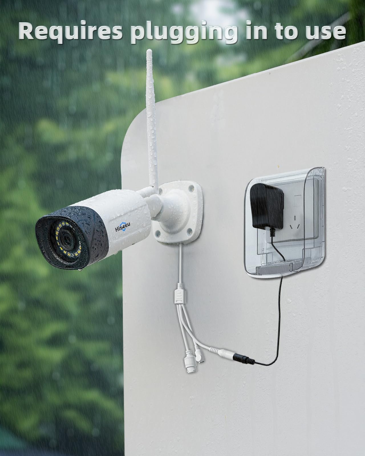 Hiseeu 5MP Outdoor WiFi Security Camera System, 16CH 8 Cam Kit, 2-Way Audio, Color Night Vision, IP66 Waterproof, 3TB Storage, No Monthly Fees