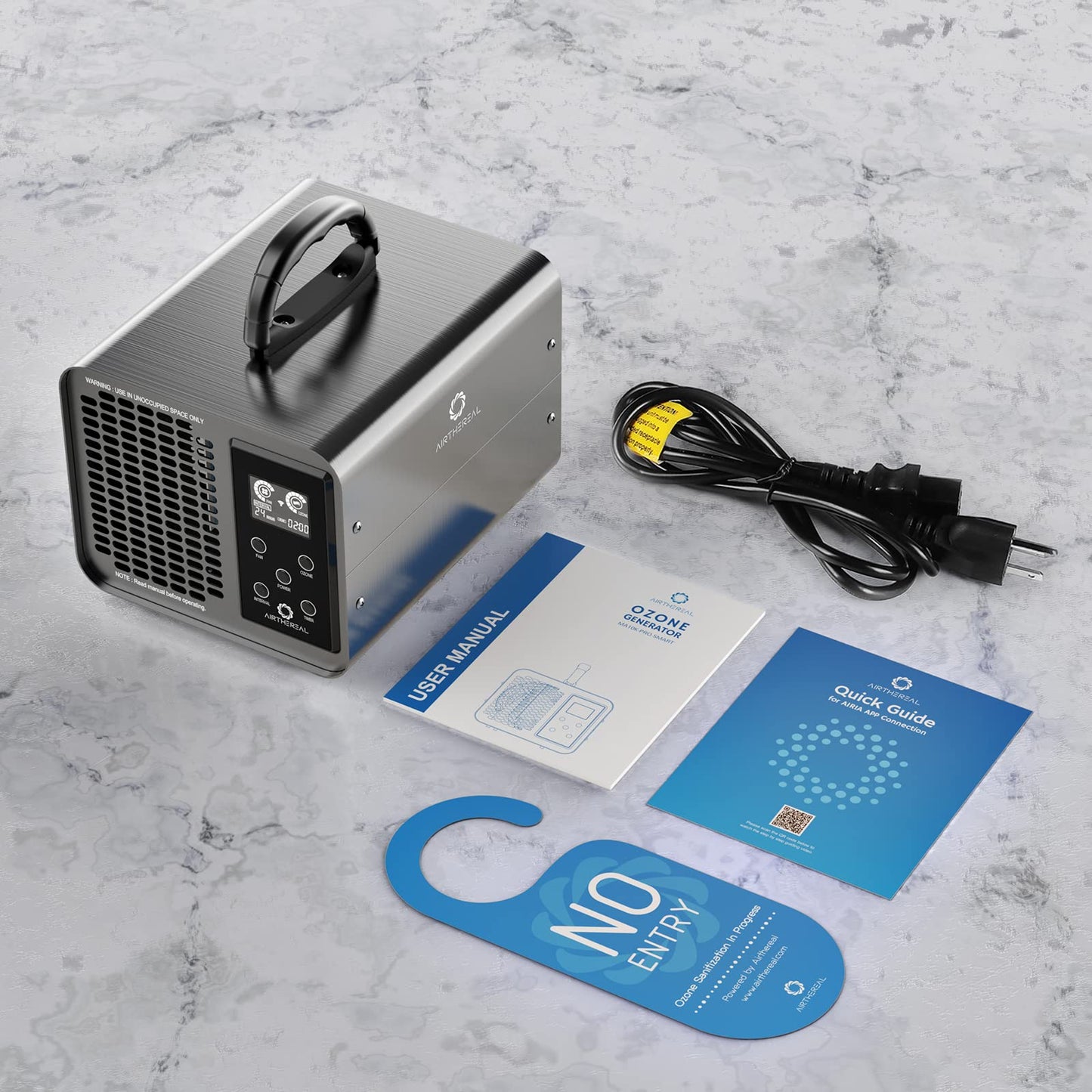 Airthereal MA10K-PRO SMART WiFi Ozone Generator - High Ozone Output Capacity Ozonator- Odor Remover, Deodorizer, Sterilizer - Adjustable Output and Timer Settings for Any Size Room - Black
