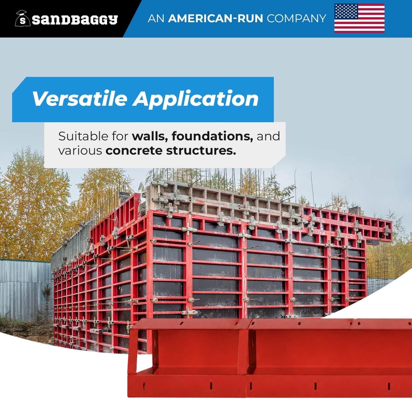 6" x 6" x 8 ft Inside Corners for Steel-Ply Concrete Forms - Sandbaggy (1, 6" x 6" x 8 ft)