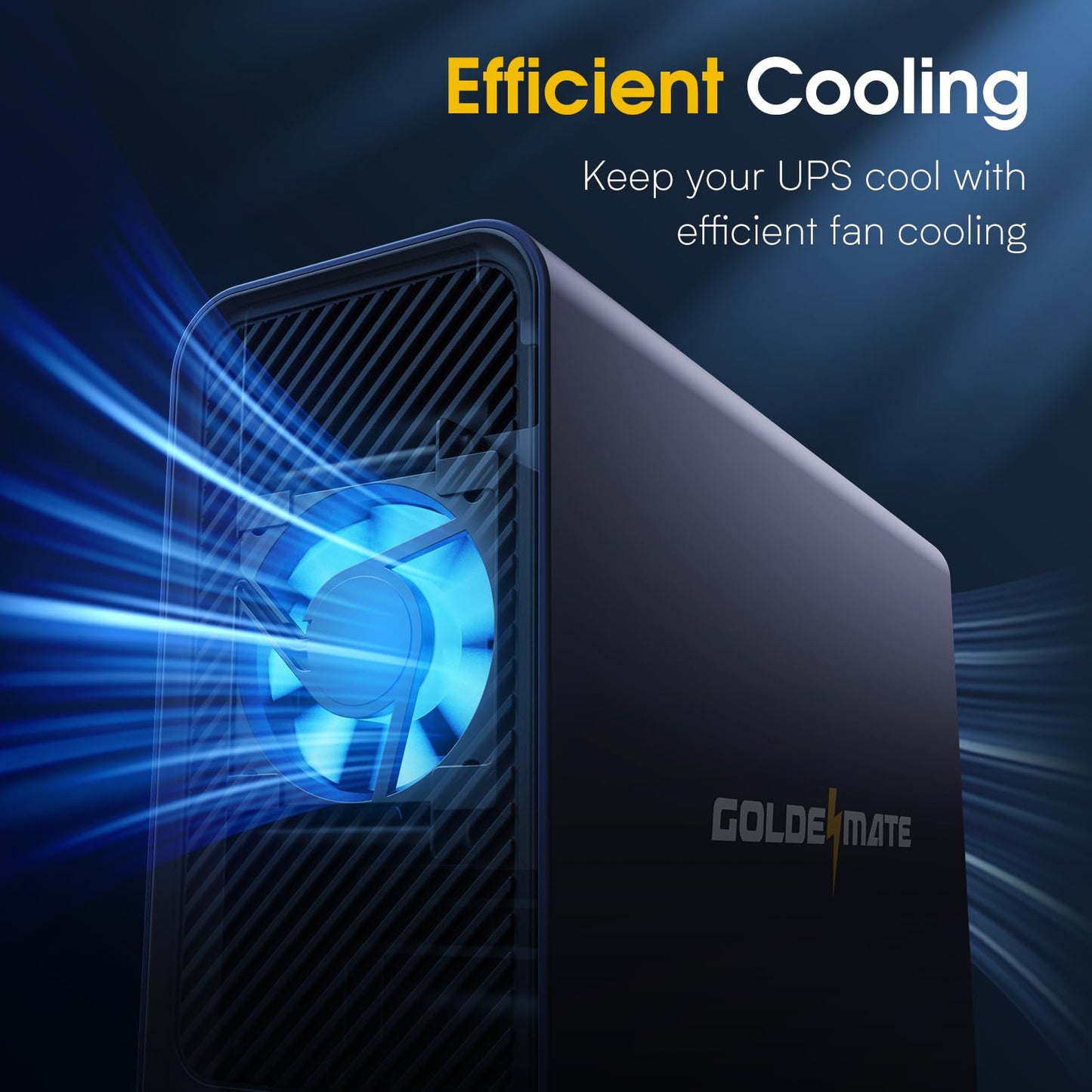 GOLDENMATE 1000VA/800W Lithium UPS Battery Backup and Surge Protector, Sinewave UPS System with LiFePO4 Battery(230.4 Wh), 2025 Upgraded Pro Ver. with Communication Port, 8 Outlets, LCD Display, Gray