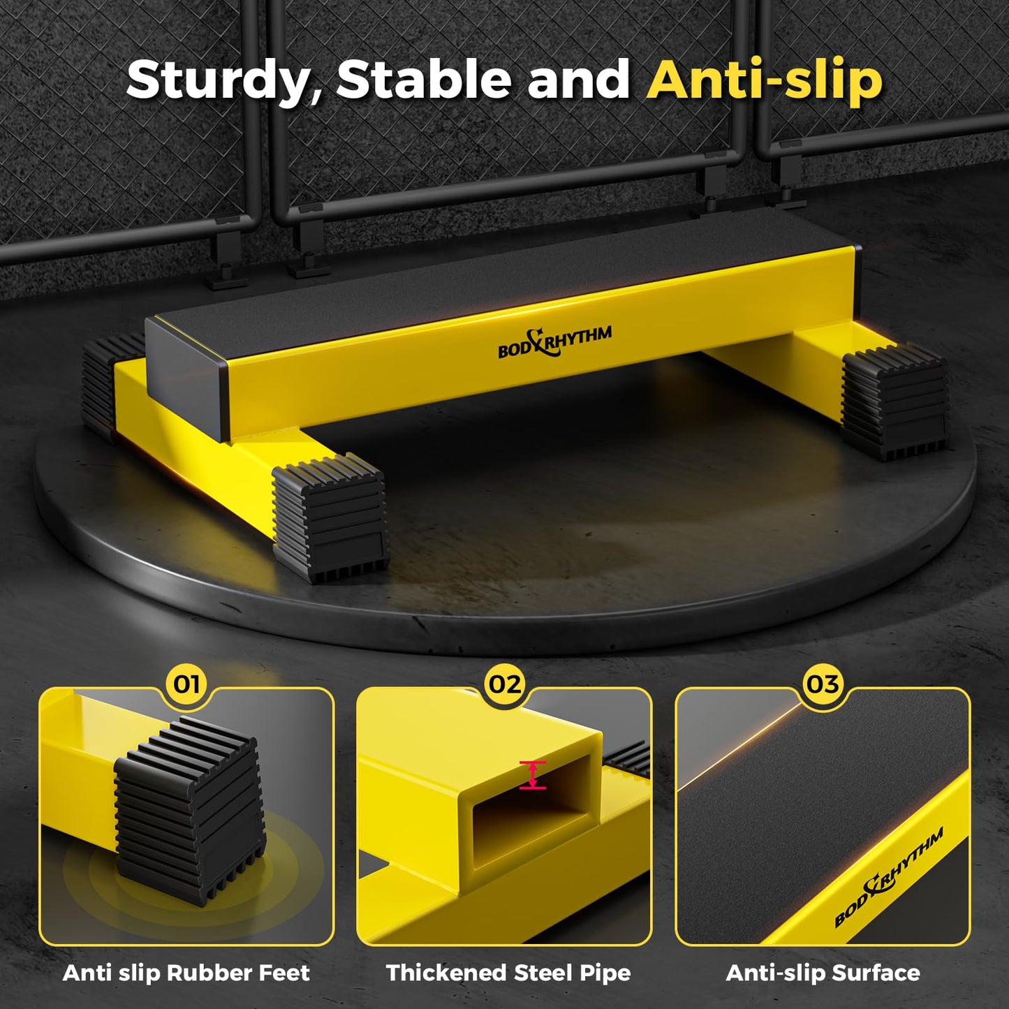 Upgraded Calf Raise Bar for Home Gym Workouts, Standing Calf Raise Machine for Calf Stretching, Squating, Foot Stretching, Anti-Slip Solid Calf Block, Ankle Calf Stretcher. (Yellow)