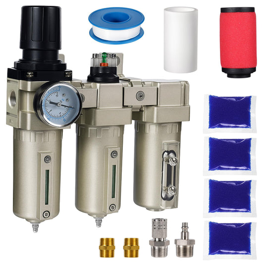 Upgraded 3/4" NPT Industrial Air Compressor Dryer, 3 Stage Oil Water Separator & Air Dryer for Plasma Cutter, Paint Spray & Pneumatic Tools