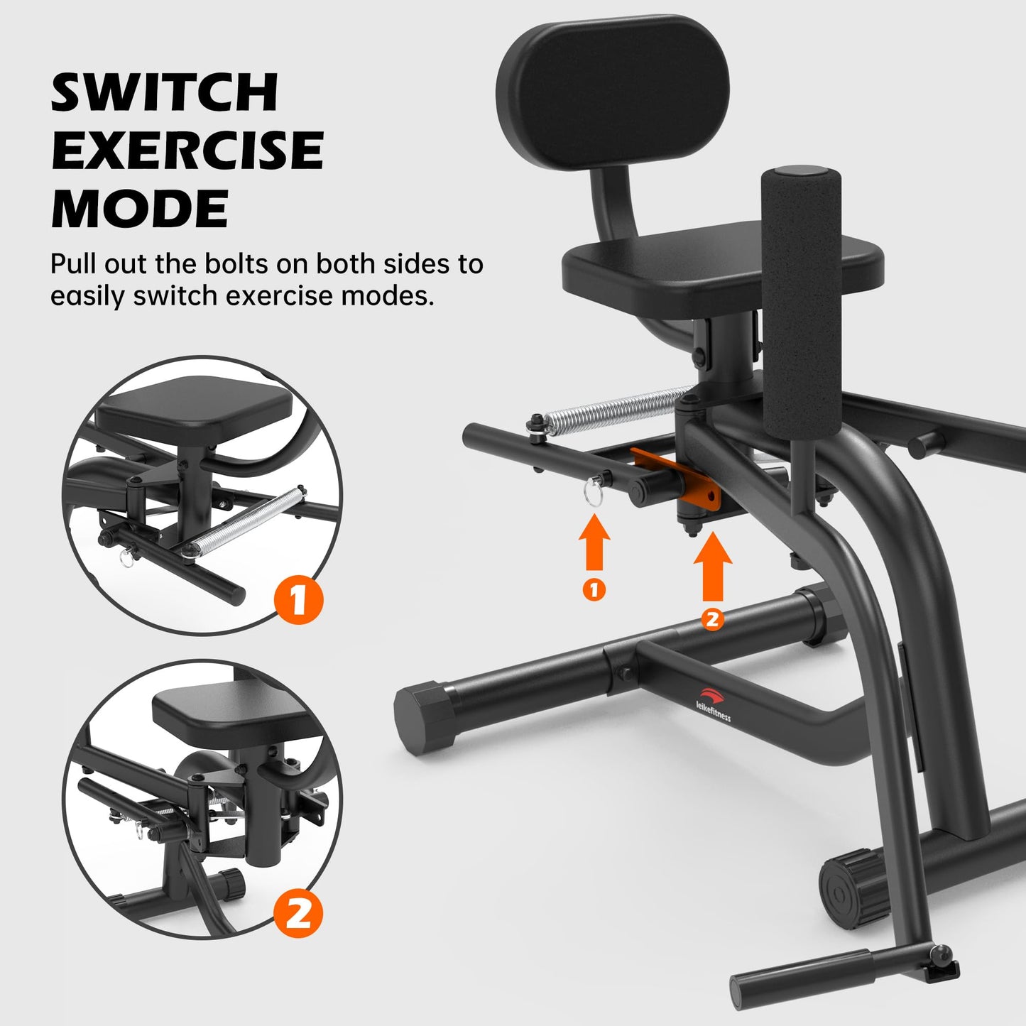 Leikefitness Hip Abductor and Thigh Exercise Machine, Compact Glute Trainer with Thickened Spring, Adjustable 360-Degree Leg Pads for Home Gym Workouts