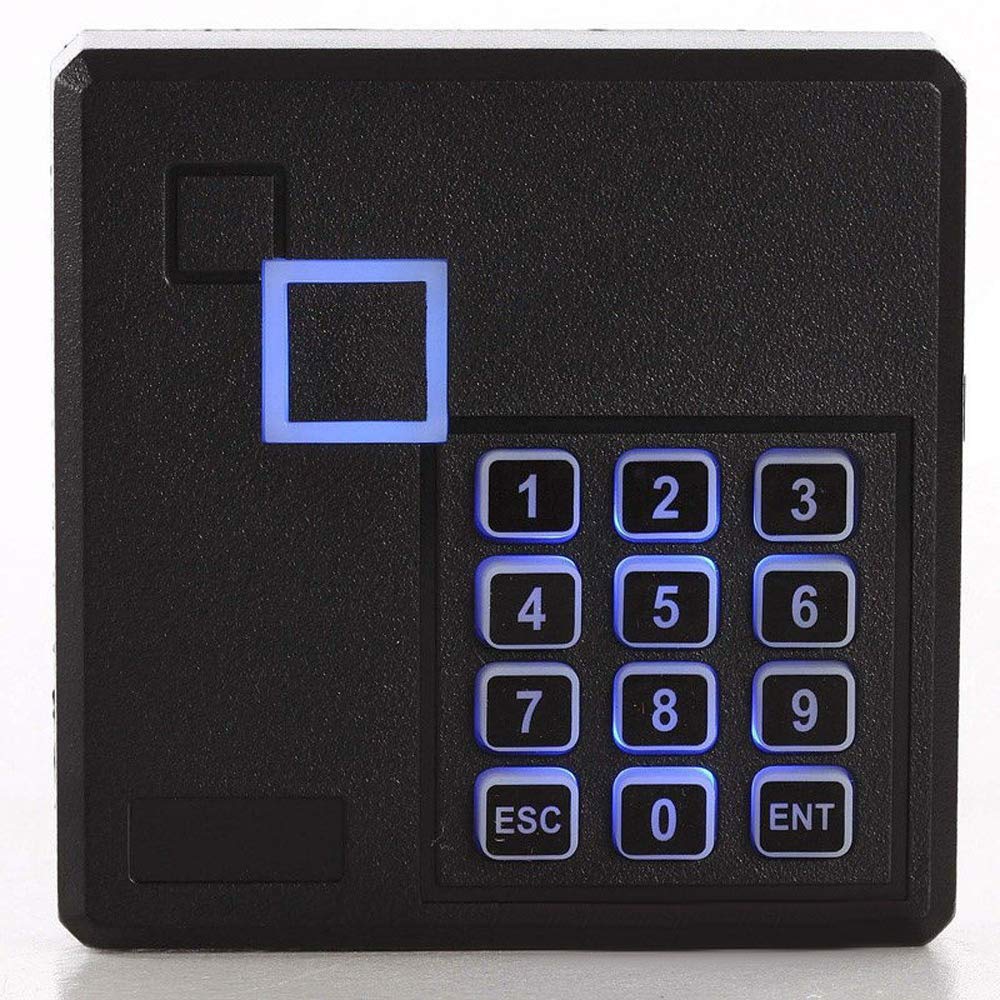MENGQI-CONTROL 2 Doors Smart Access Control for Fire Exit Door Rim Exit Devices with Push Bar Electric Strike Lock RFID Keypad Reader 110V Power Supply Box Keychains Cards(Phone APP Remote Open Door)