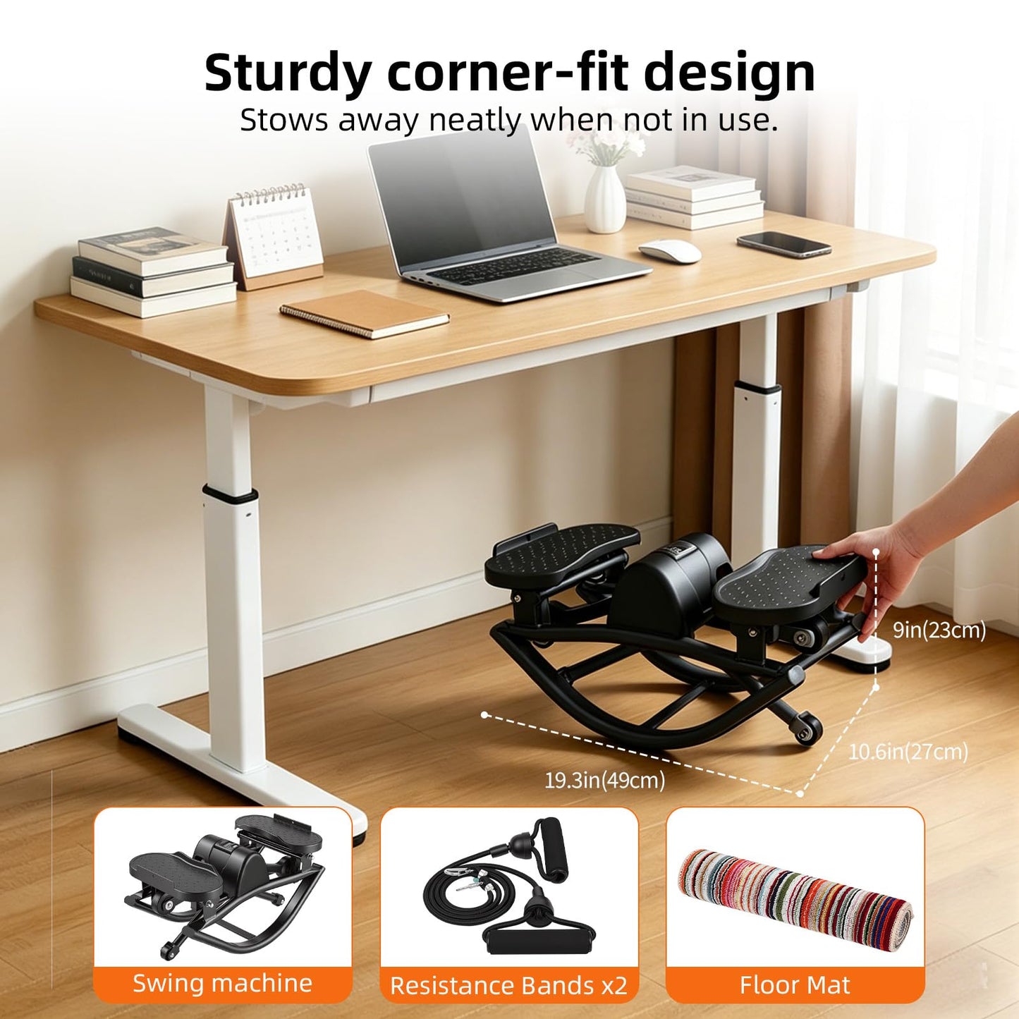 The Rock Stepper Side to Side, U-Shaped Low-Impact Mini Stepper, Quiet Lateral Rocking Step Machine, Compact Stair Stepper for Home Workout & Leg Glutes Exercise