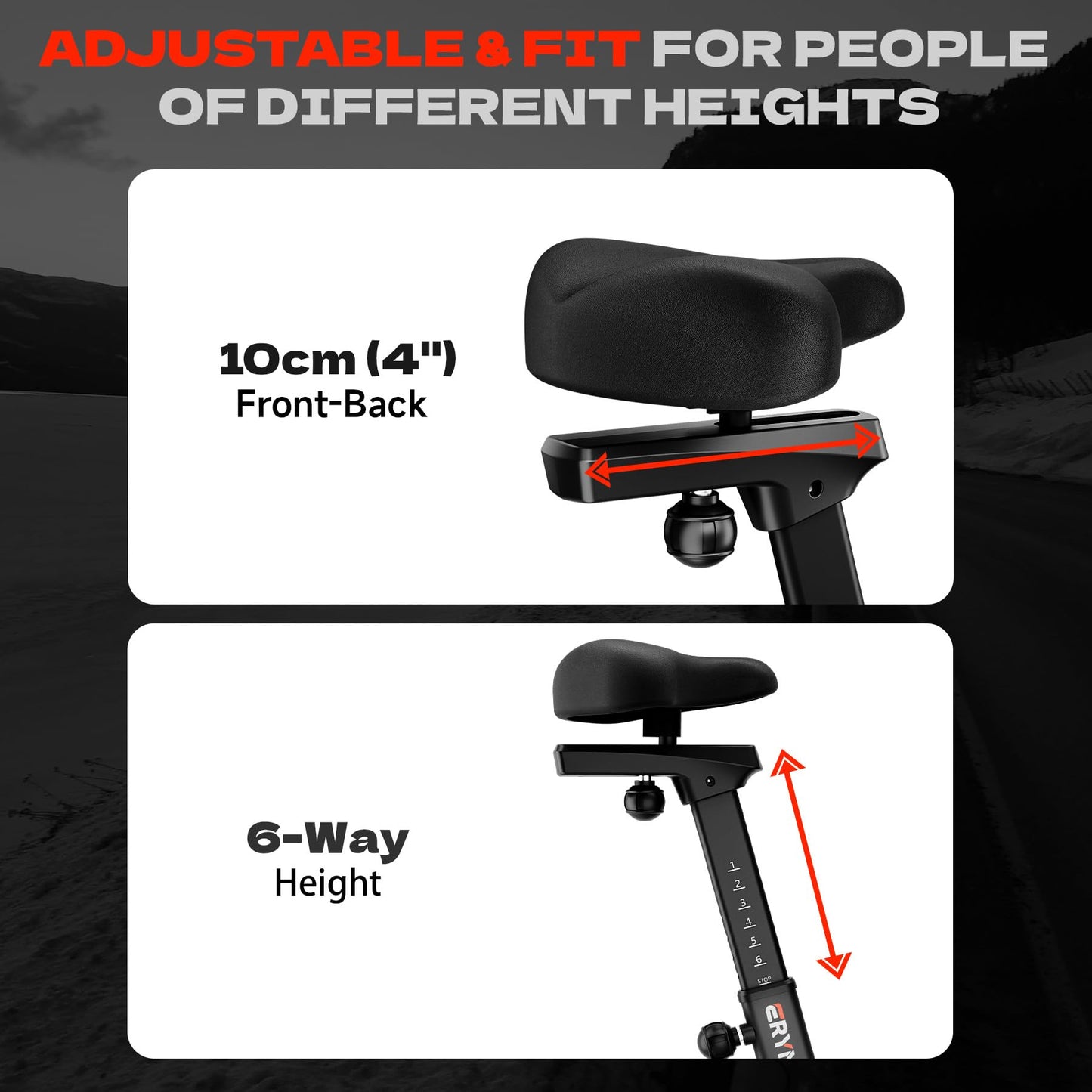 Eryntix Dual Resistance Air Bike, Magnetic & Air Fan Bike with APP Connection, ISCC PLUS Certified, Dual-Action Handlebars for Home Gym HIIT Cardio Full Body Workout (350LBS Capacity) (Carbon Black)