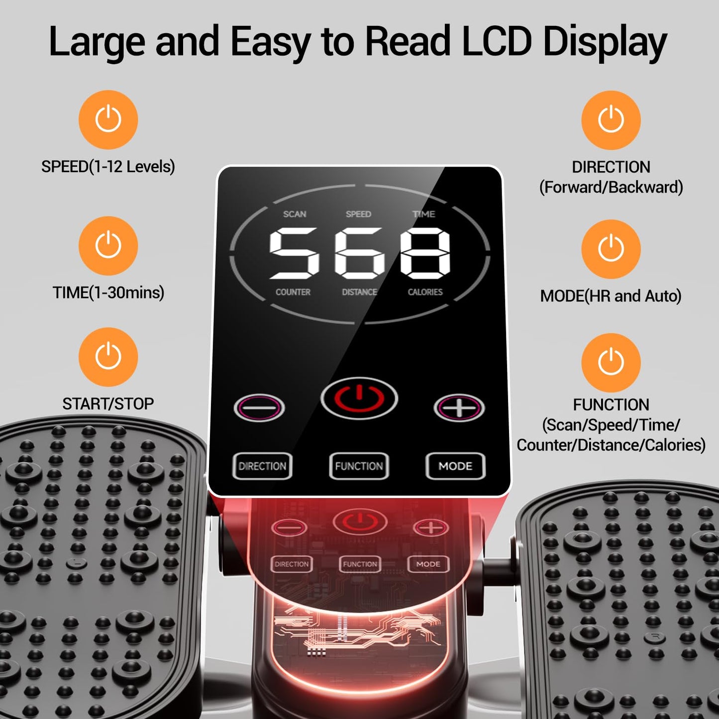 Under Desk Elliptical Machine, Electric Seated Pedal Exerciser, Quiet Leg Exerciser While Sitting for Seniors, Mini Portable Leg Exercise Machine with Remote, Adjustable 12-Speeds, Manual & Auto Mode