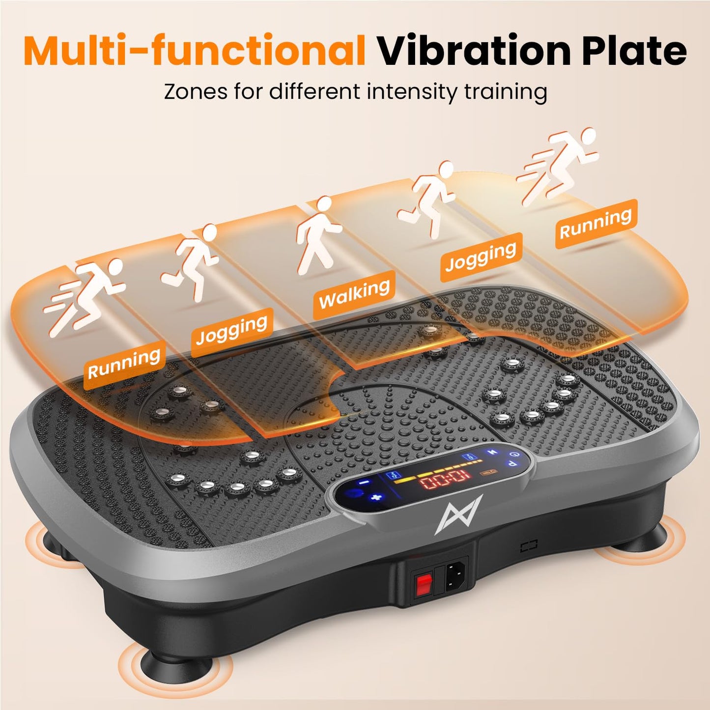 AXV Vibration Plate Fitness Platform Exercise Machine Vibrating Shaking Full Body Shaker Workout Vibrate Stand Shake Board Sport for Weight Loss Fat Burner for Gym Home Office