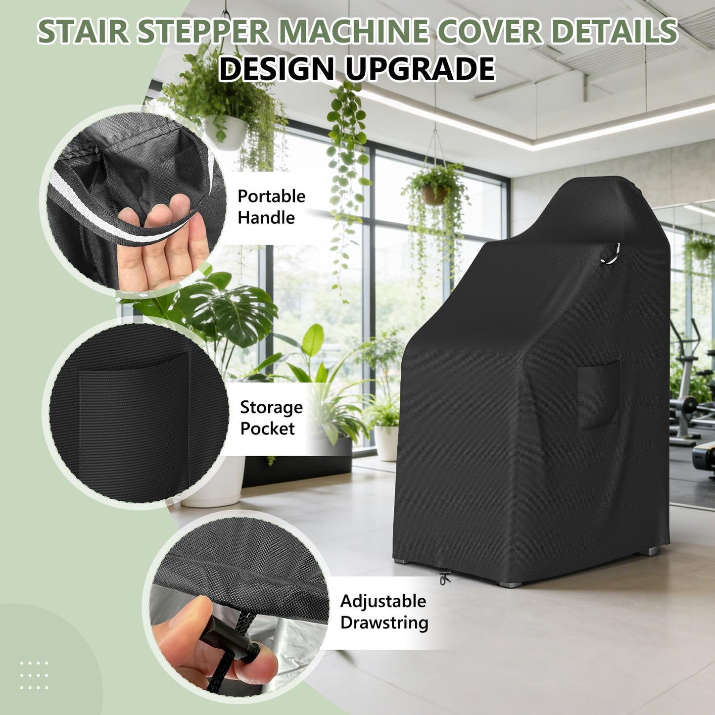 COSHNIBI Stair Stepper Machine Cover,Heavy Duty Waterproof Stair Climber Covers for Most Stair Stepper Machine,Exercise Machine Cover for Home Gym Exercise Indoor & Outdoor