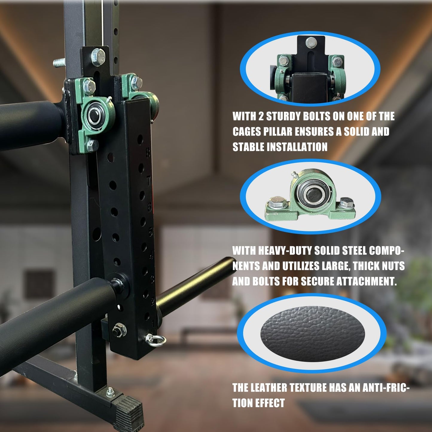 Power Rack Mounted Leg Extension & Curl Machine for Home Gym Equipment, Adjustable Leg Press Attachment for Lower Body Muscle Training (Style 1)