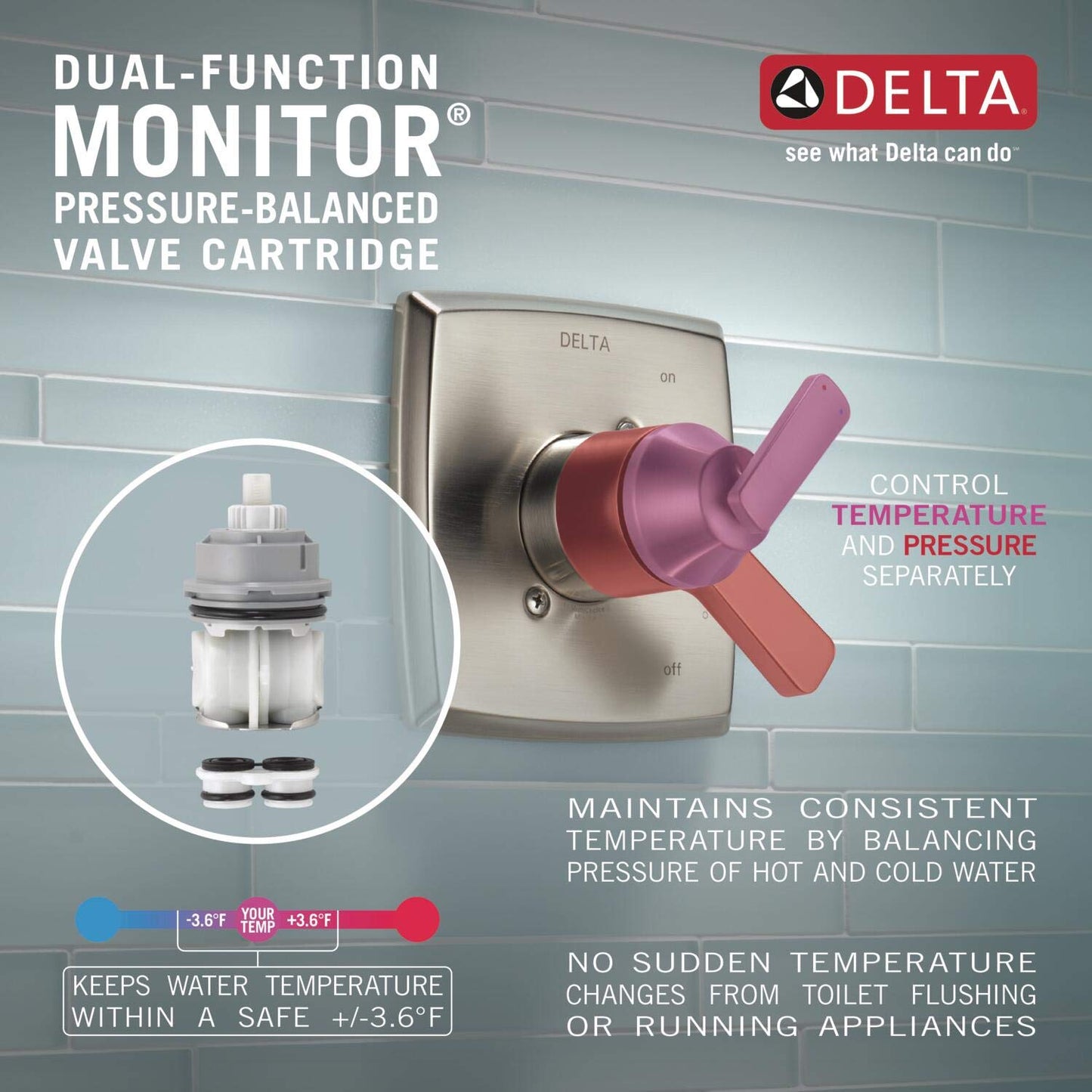 Delta Faucet Tetra 17T Series Dual-Function Matte Black Tub and Shower Faucet Set with with 4-Spray H2Okinetic Shower Head, Bathtub Faucet Set, Matte Black T17T489-BL (Valve Not Included)