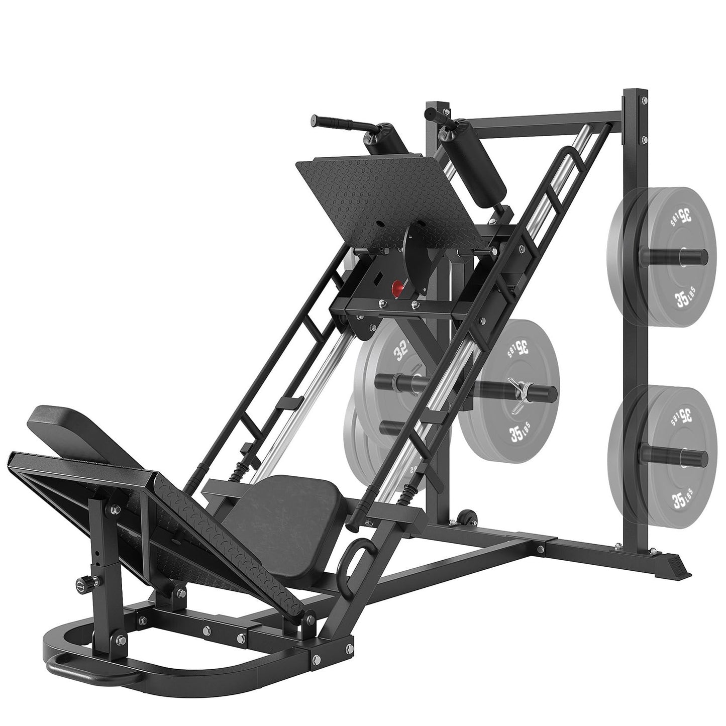 Dripex Leg Press Machine, Hack Squat Machine, Professional Leg Press Machines for Home Gym with 4 Weight Plate Storage Holders, Transport Wheels for Full Lower Body Workout-Weight Plates Not Included