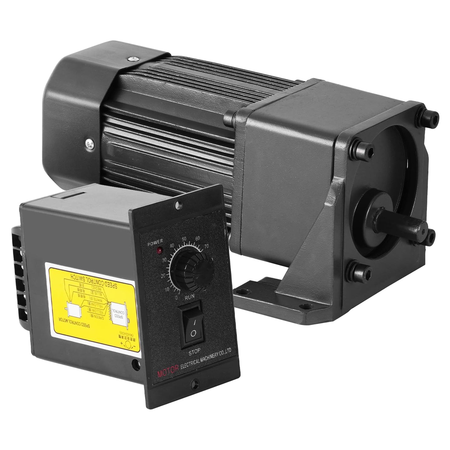 250W Variable Speed Motor with Gearbox and Bracket, 0-270RPM(5K) High Torque AC Gear Reducer Motor for Industry, Robotics, Automotive, Production Line