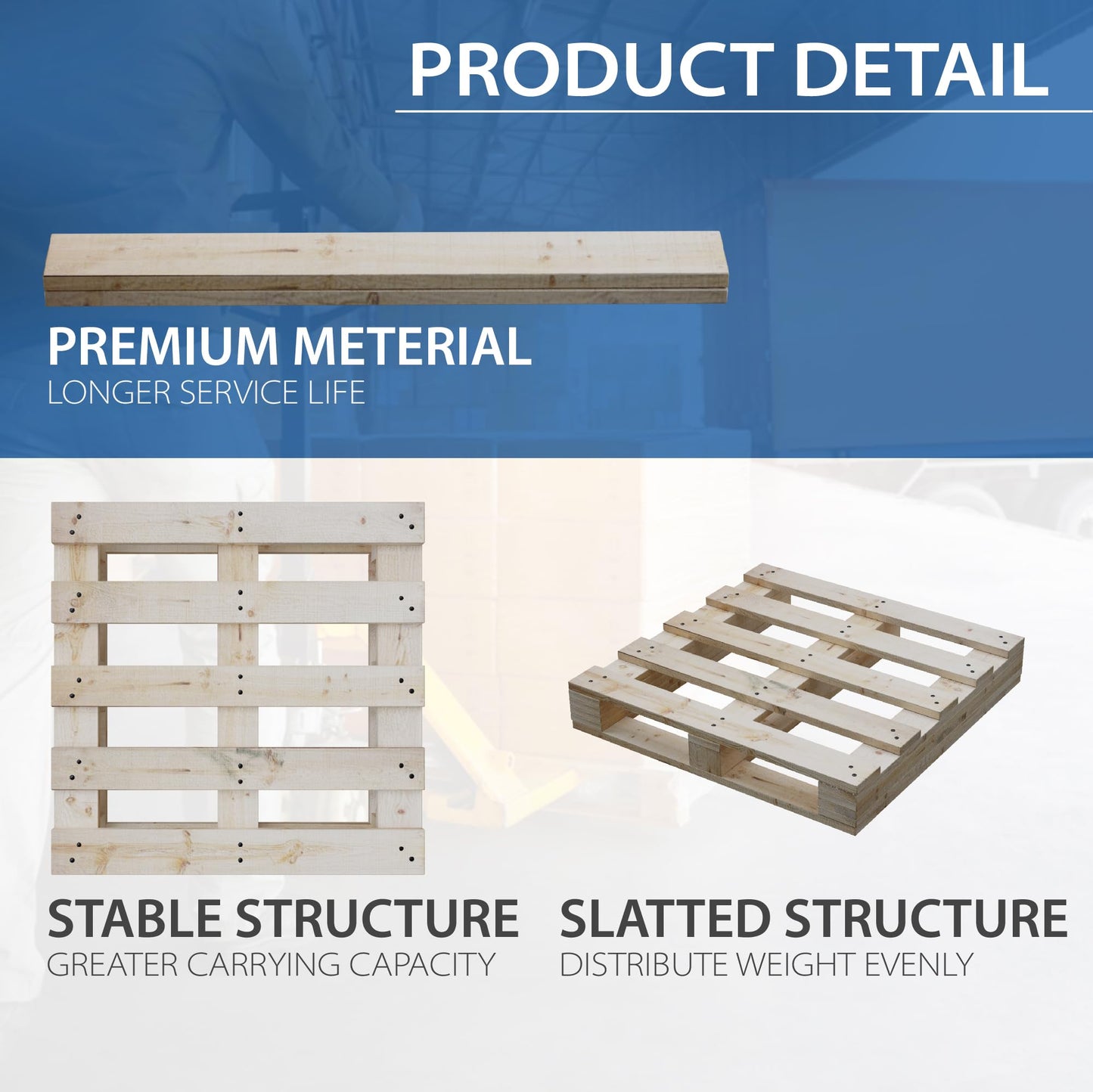 Treaton, Heavy-Duty 2-Way Entry Wooden Pallet – 38x36x5”, Industrial-Grade Hardwood Shipping Palet, Durable, Reusable, Stackable, Easy to Handle, Commercial Use as a Floor-Pallet, 2 Pack