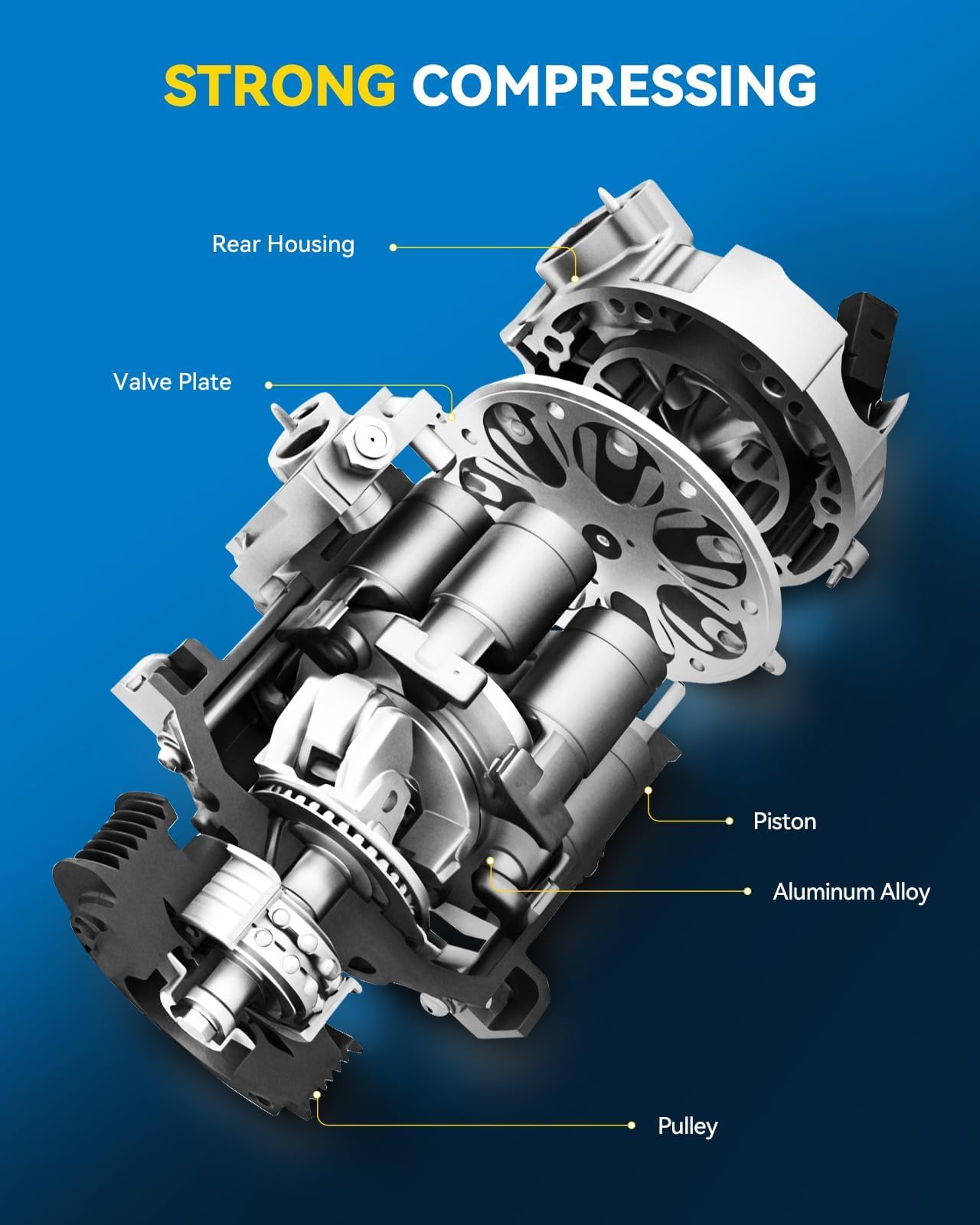 PHILTOP 68669 New Air Conditioner AC Compressor with Clutch for Ford Fusion 2006-2009, Fusion 2010-2012 2.5L/3L, Milan 2006-2009, Milan 2010-2011 2.5L/3L,Lincoln MKZ 2010, Zephyr 2006