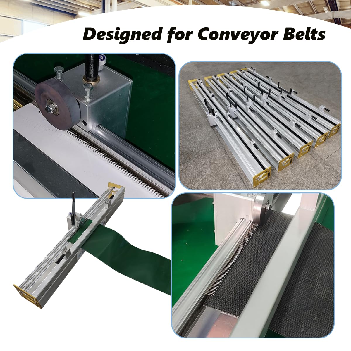 24'' Conveyor Belt Roller Machine, Industrial Fastener Roller Lacer Install Tool Splice Assembler, with 2 Face Strips Conveyor Belt Lacing Tool for Wire Hook Steel Buckle Spike Lacing Fastener
