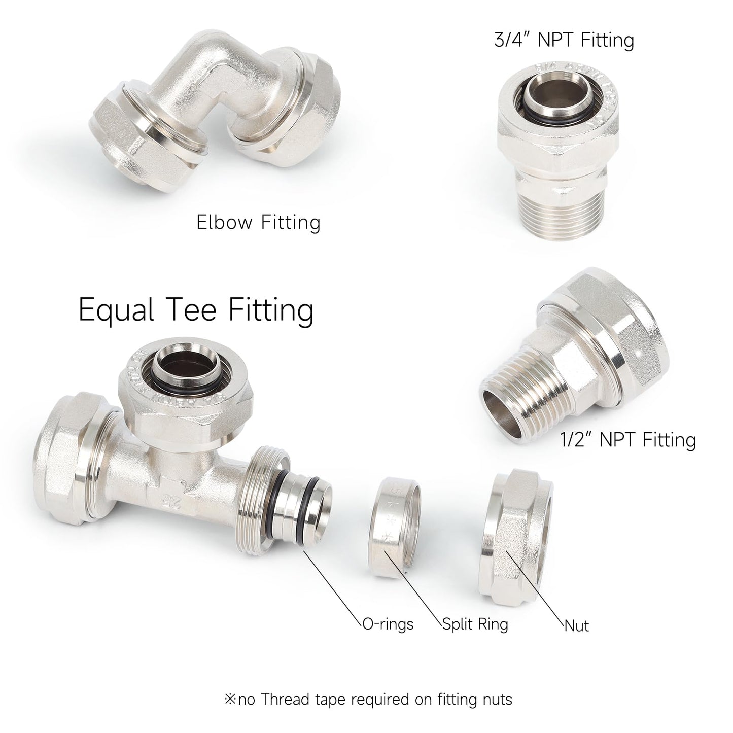 Compressed Air Piping System with 3/4 Inch ID x 100 feet 3-Way Multi-Outlet Aluminum Manifolds with individual Pressure Gauge HDPE Tubing Shop Air Line Kit, Air Compressor Line Kit | 200 PSI | 9110G
