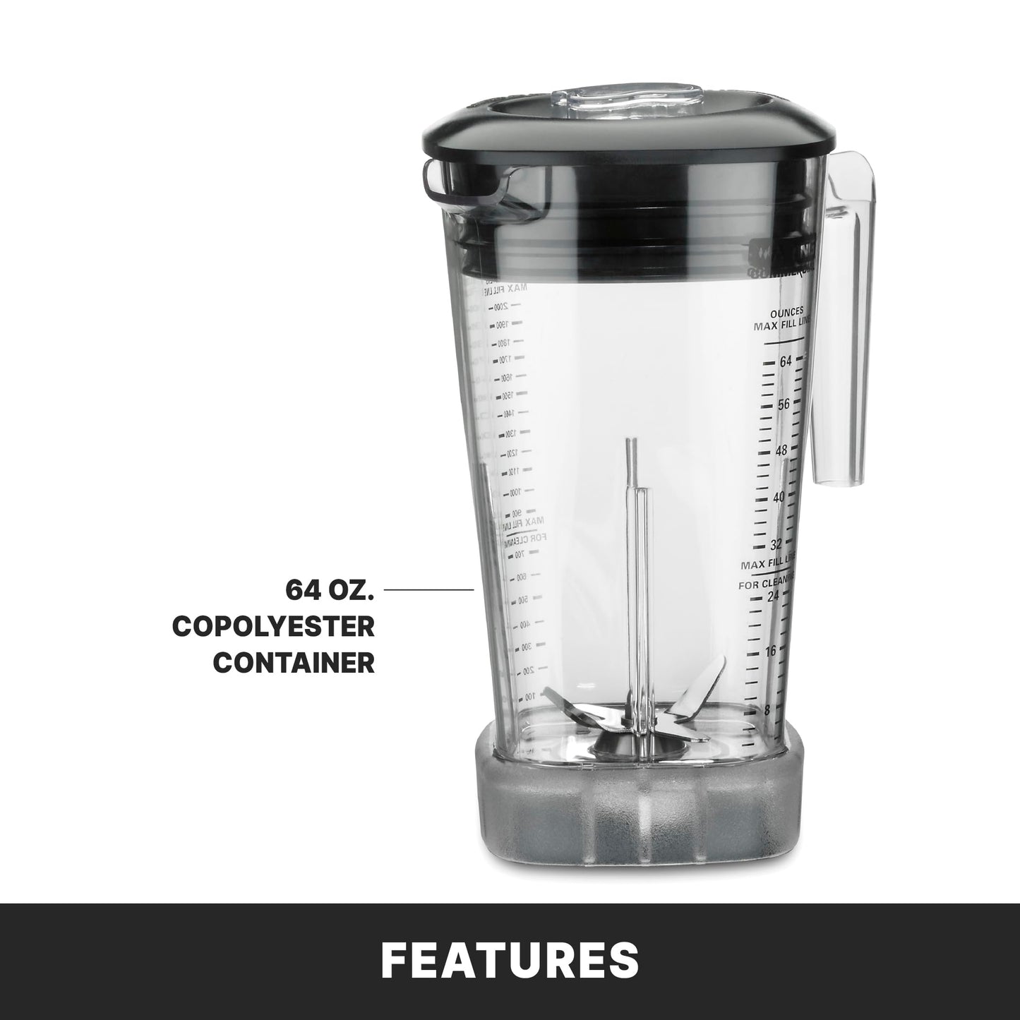 Waring Commercial Xtreme Blender, 3.5 Horsepower Motor, Electronic Keypad with Timer & 64 oz Copolyester Jar for Bars & Restaurants, NSF Certified, MX1100XTX