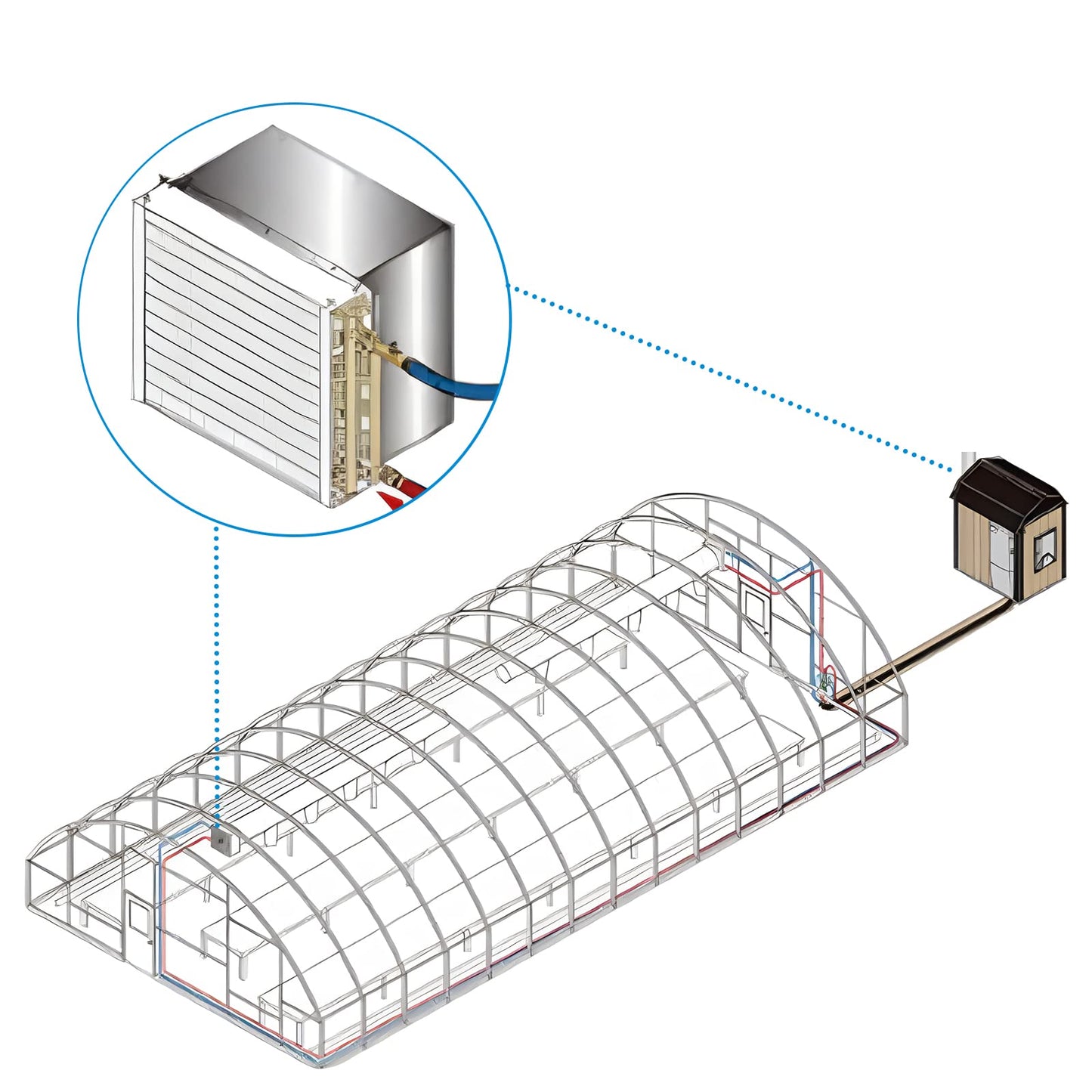 16 x 18 Heat Exchanger Water To Air, Copper Ports for Outdoor Wood Furnaces, Residential Heating and Cooling, and Forced Air Heating