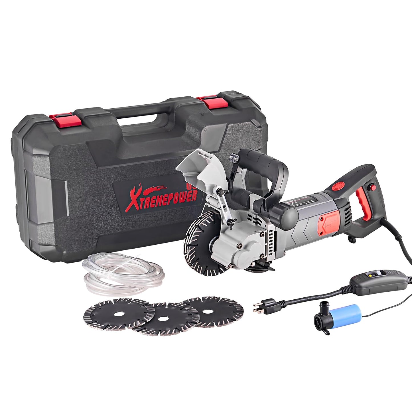 XtremepowerUS Wall Chaser Cutting Machine Wall Concrete Grooving Cutting w/Water Line Dust Port Infrared Sighting (Slotting Machine)