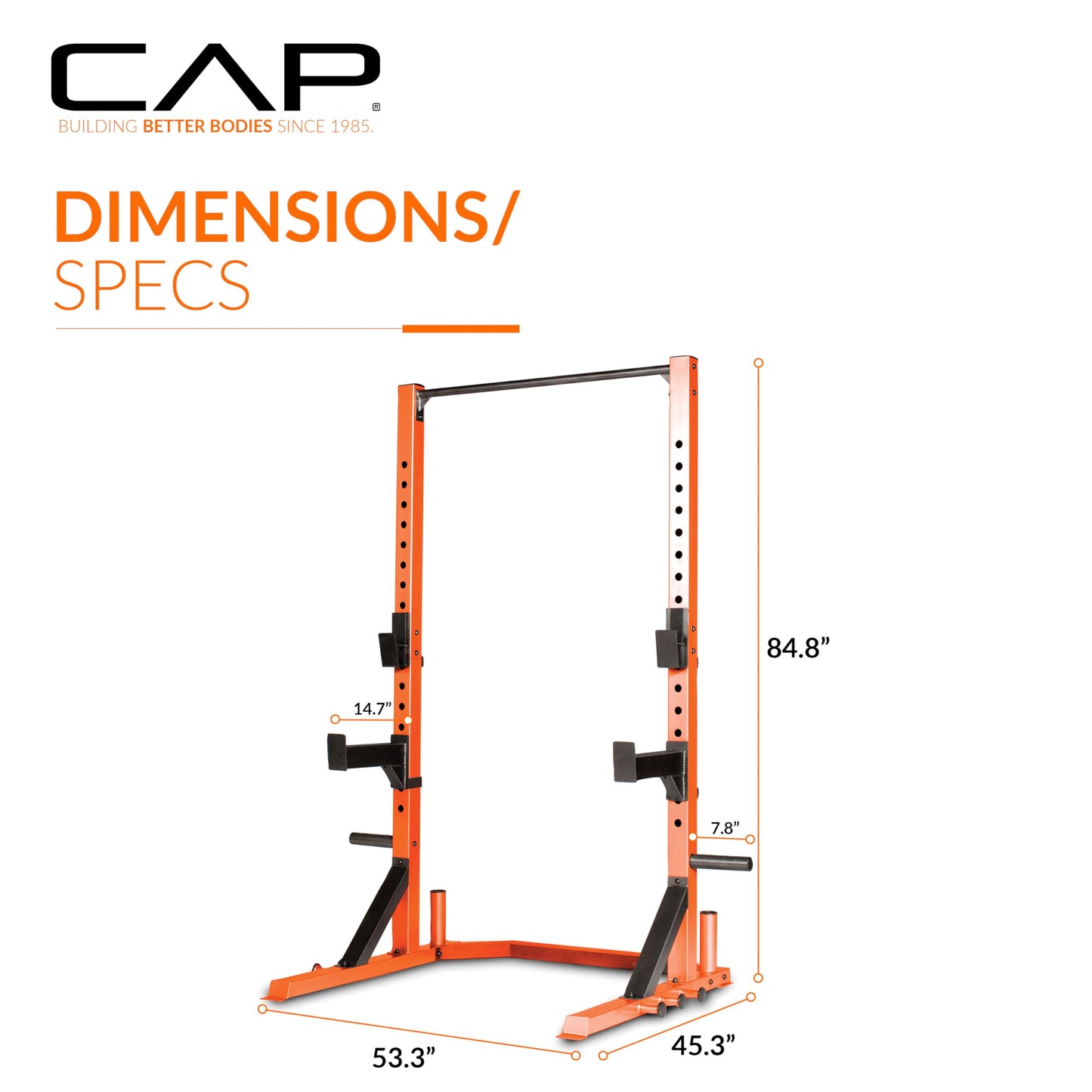 CAP Barbell FM-8000F Deluxe Power Rack, Orange