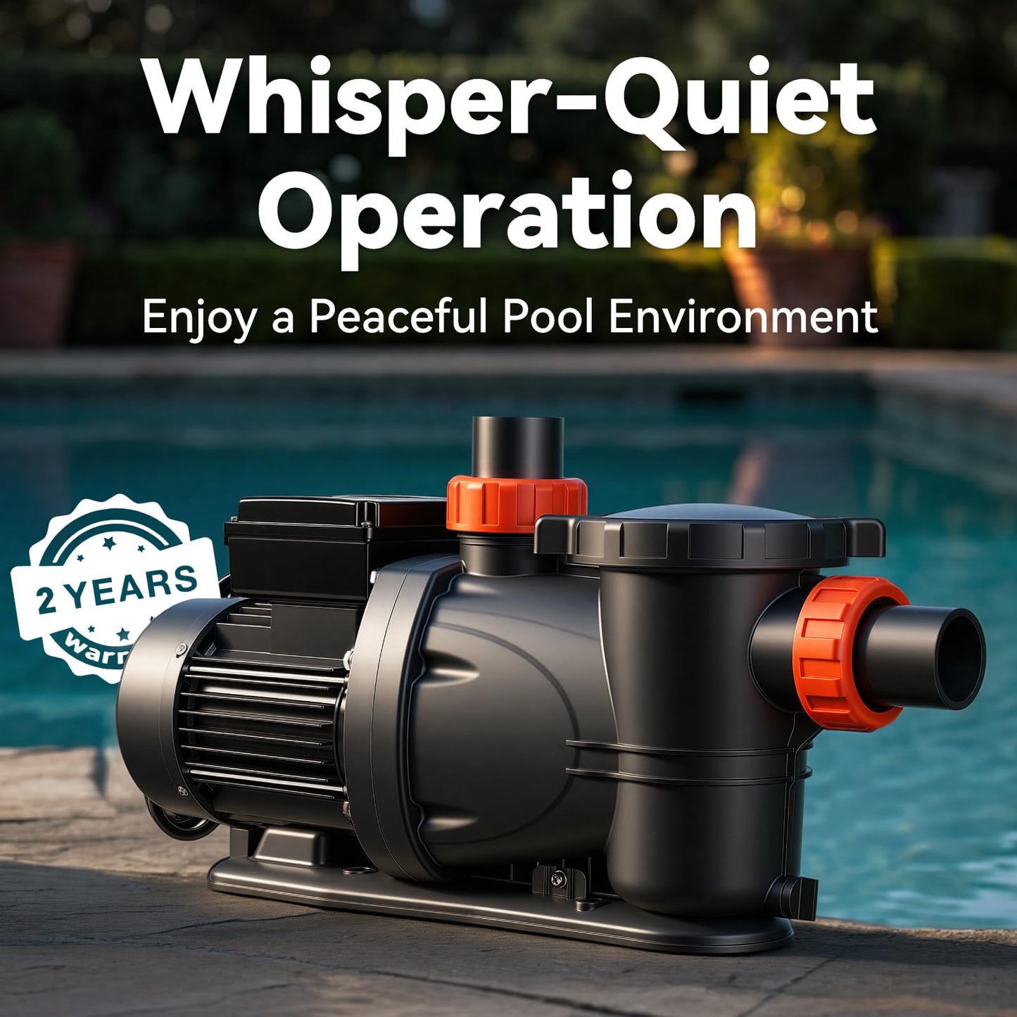 LEO In/Above Ground Pool Pump High Flow Powerful Self Priming Pool Pump,Dark Black