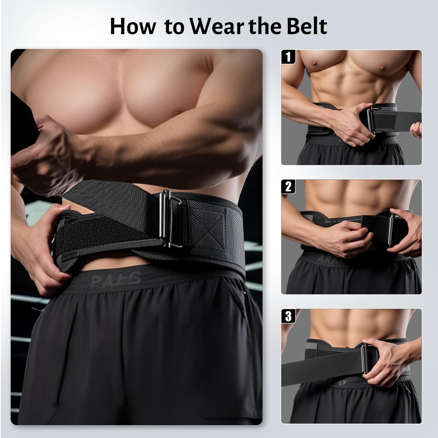 MANUEKLEAR Gym Weight Lifting Belt Weight Lifting Workout Weightlifting Powerlifting Belt for Men Women - 7.5inch - Bodybuilding Fitness Back Support for Cross Training, Squats, Lunges
